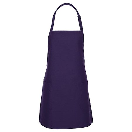 Deltaplus Bib Apron, Two Patch Pockets, F53, Purple 83446